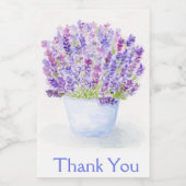 Handgeschilderde Losse Waterverf Lavendel BEDANKT Wijn Etiket (Enkel label)