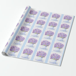 Handgeschilderde Losse Waterverf Lavendel Bloemen Cadeaupapier