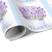 Handgeschilderde Losse Waterverf Lavendel Bloemen Cadeaupapier (Rol Hoek)