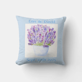 Handgeschilderde Losse Waterverf Lavendel Bloemen Kussen