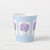 Handgeschilderde Losse Waterverf Lavendel Bloemen Latte Mok (Voorkant)