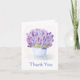 Handgeschilderde Losse Waterverf Lavendel Bloemen Notitiekaartje