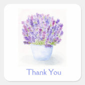 Handgeschilderde Losse Waterverf Lavendel Bloemen Vierkante Sticker (Voorkant)