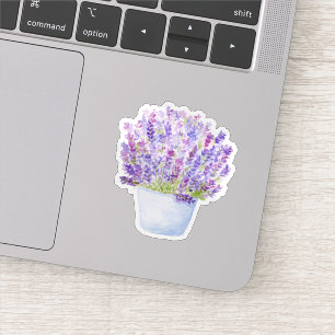 Handgeschilderde losse waterverf lavendel bloemmot sticker