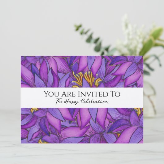 Handgeschilderde lotusbloem kaart (Staand voorkant)