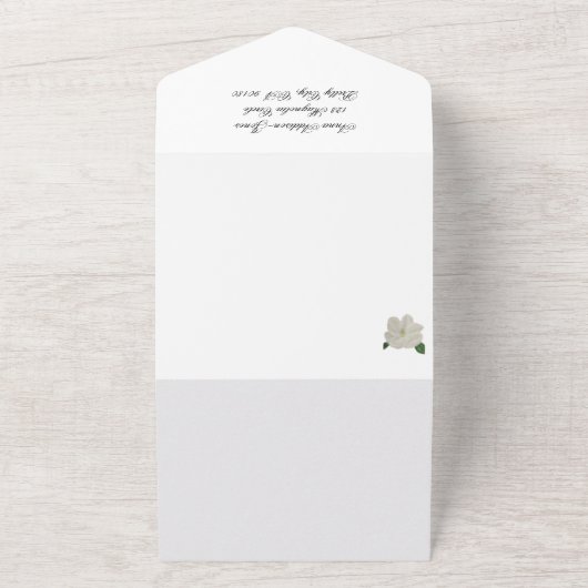 Handgeschilderde Magnolia Magnolia's Alles in Eén All In One Uitnodiging (Buitenkant)