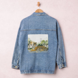 Handgeschilderde Majestic Bengaalse Tijger Denim Jacket