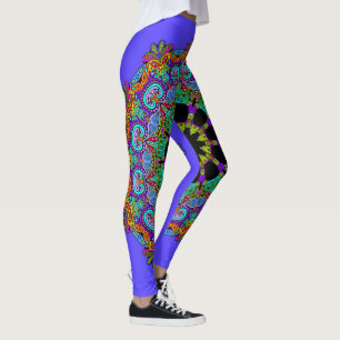Handgeschilderde Mandala Klok Wijzerplaat 24 Leggings