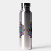 Handgeschilderde Mandala Klok Wijzerplaat 24 Waterfles (Rechts)