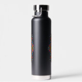 Handgeschilderde Mandala Klok Wijzerplaat 24 Waterfles (Rechts)