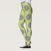 Handgeschilderde Mandala Klok Wijzerplaat 2 Leggings (Links)
