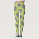 Handgeschilderde Mandala Klok Wijzerplaat 2 Leggings (Voorkant)