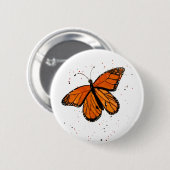 Handgeschilderde Monarch Butterfly Button (Voorkant /achterkant)