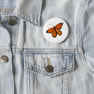 Handgeschilderde Monarch Butterfly Button