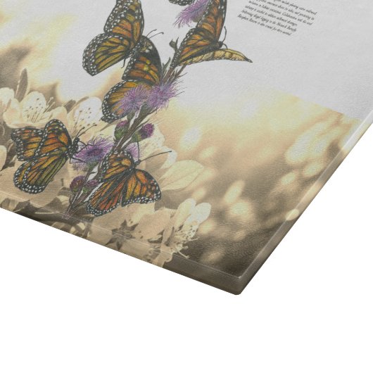 Handgeschilderde monarchvlinders snijplank (Hoek)