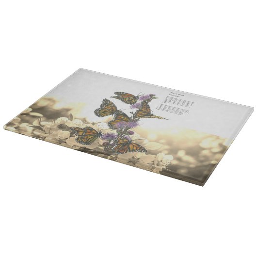 Handgeschilderde monarchvlinders snijplank (Hoek)