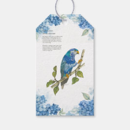 Handgeschilderde mooie ultramarijn loriket vogel cadeaulabel