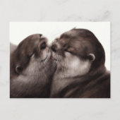 Handgeschilderde otters - Tender Moment Wildlife A Briefkaart (Voorkant)