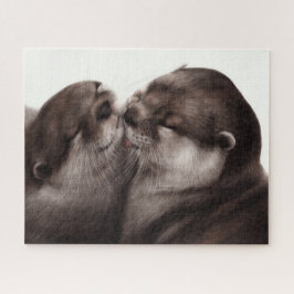 Handgeschilderde otters - Tender Moment Wildlife A Legpuzzel