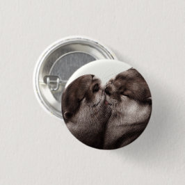Handgeschilderde otters - Tender Moment Wildlife A Ronde Button 3,2 Cm