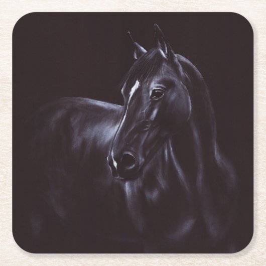 Handgeschilderde paardenkunst kartonnen onderzetters (Voorkant)