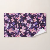 Handgeschilderde paarse kersenbloesems bad handdoek (Handdoek)