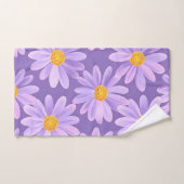 Handgeschilderde paarse madeliefjes bad handdoek (Handdoek)