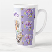 Handgeschilderde Paarse Tabby Cat Cats Latte Mok M (Rechts)