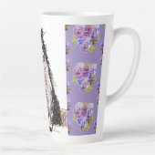 Handgeschilderde Paarse Tuxedo Cat Cats Latte Mok (Rechts)