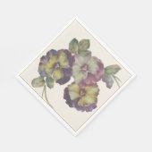 Handgeschilderde Pansy Cocktail servetten met Anti (Hoek)