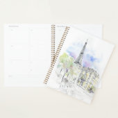 Handgeschilderde Paris Eiffel Tower straathoek ink Planner (Display)