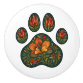 Handgeschilderde Pawprint Design Folk Art Keramisc Keramische Knop (Voorkant)