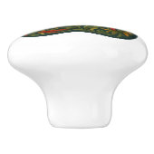 Handgeschilderde Pawprint Design Folk Art Keramisc Keramische Knop (Zijkant)