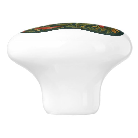 Handgeschilderde Pawprint Design Folk Art Keramisc Keramische Knop (Zijkant)