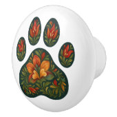 Handgeschilderde Pawprint Design Folk Art Keramisc Keramische Knop (Rechts)