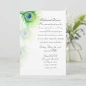 Handgeschilderde Peacock Feathers repetitie diner Kaart (Staand voorkant)