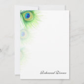 Handgeschilderde Peacock Feathers repetitie diner Kaart (Achterkant)