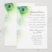 Handgeschilderde Peacock Feathers repetitie diner Kaart (Voorkant / Achterkant)