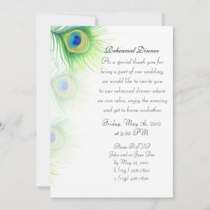 Handgeschilderde Peacock Feathers repetitie diner Kaart