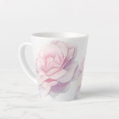 Handgeschilderde pioenrozen Print Latte Mok (Linkerhoek)