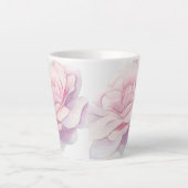 Handgeschilderde pioenrozen Print Latte Mok (Voorkant)