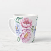 Handgeschilderde pioenrozen Print Latte Mok (Linkerhoek)