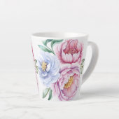 Handgeschilderde pioenrozen Print Latte Mok (Rechterhoek)