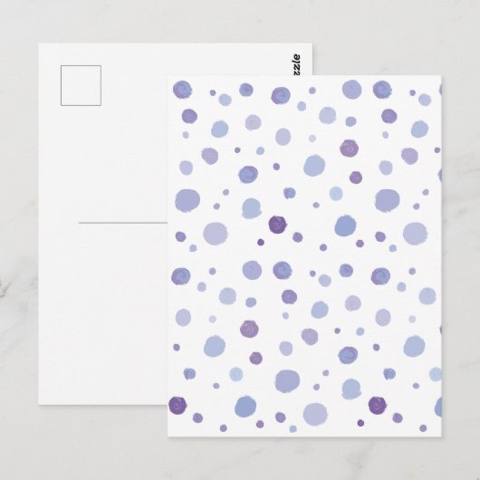 handgeschilderde polka stippen briefkaart (Voorkant / Achterkant)