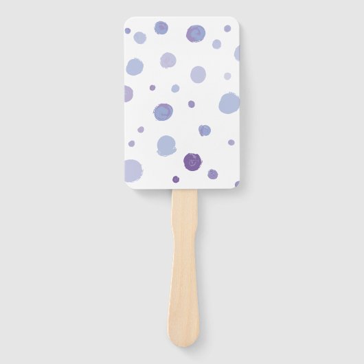 handgeschilderde polka stippen handwaaier (Voorkant)