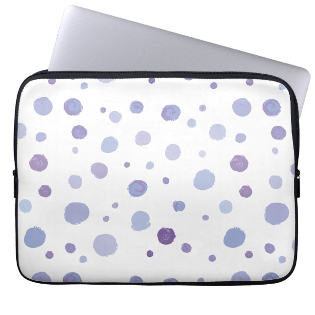 handgeschilderde polka stippen laptop sleeve (Voorkant)