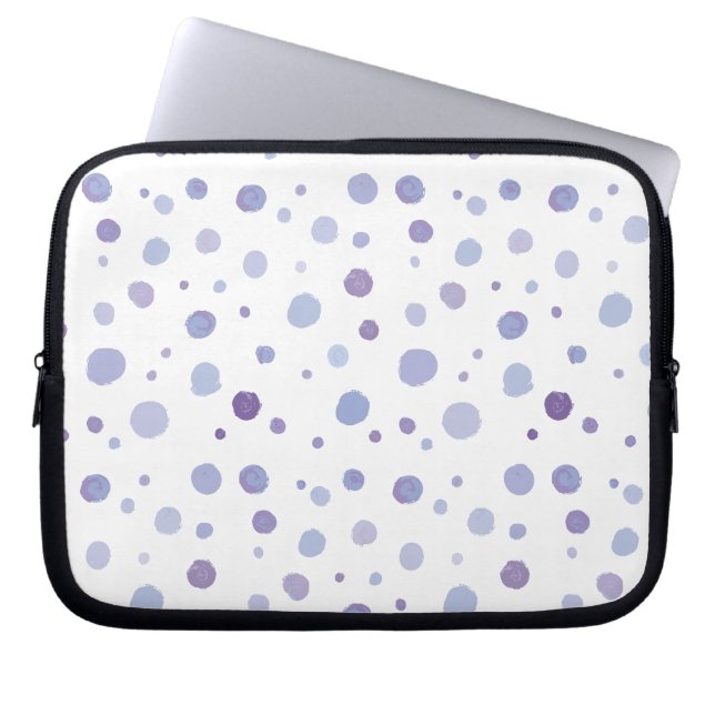 handgeschilderde polka stippen laptop sleeve (Voorkant)