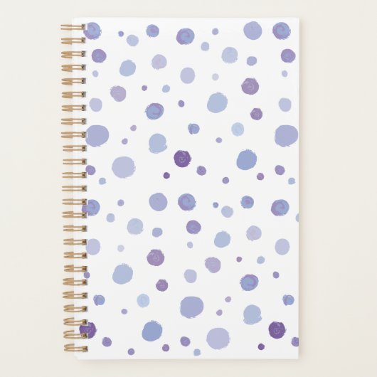 handgeschilderde polka stippen planner (Voorkant)