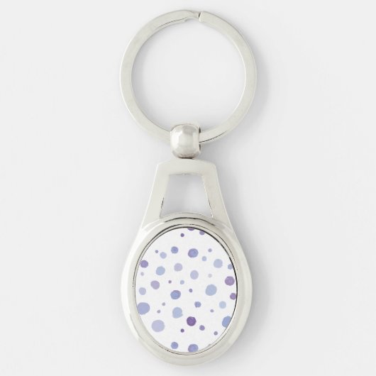 handgeschilderde polka stippen sleutelhanger (Voorkant)
