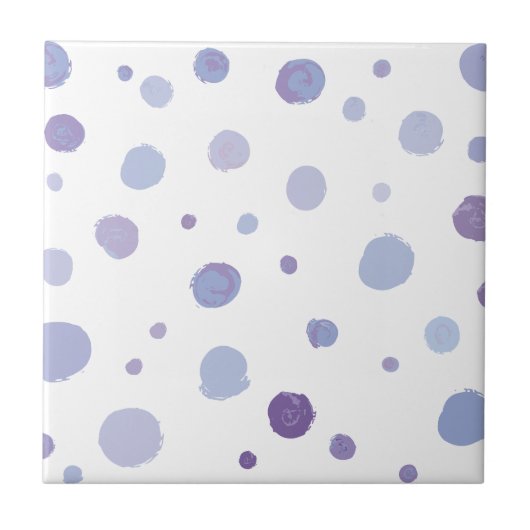 handgeschilderde polka stippen tegeltje (Voorkant)